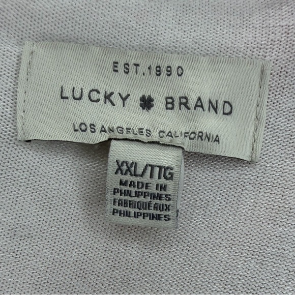 Lucky Brand Crewneck Sweater XXL White Oversized Pullover Casual Soft Top - Picture 2 of 2